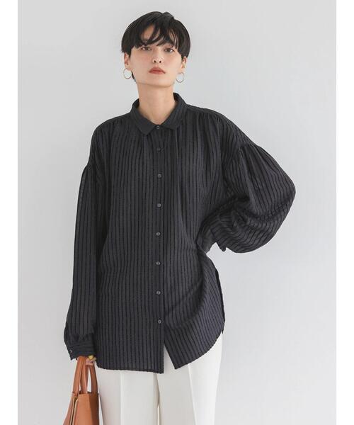 AMERICAN HOLIC(アメリカンホリック)の「ドビーストライプシャツ(シャツ/ブラウス・レディース・ブラック/アイボリー・L/M)」の20枚目の写真