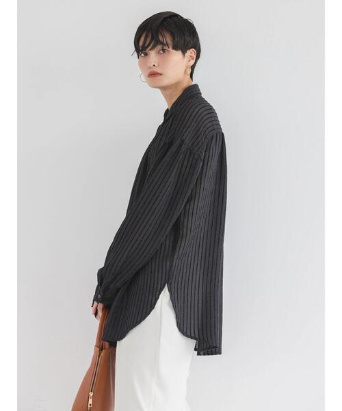 AMERICAN HOLIC(アメリカンホリック)の「ドビーストライプシャツ(シャツ/ブラウス・レディース・ブラック/アイボリー・L/M)」の22枚目の写真