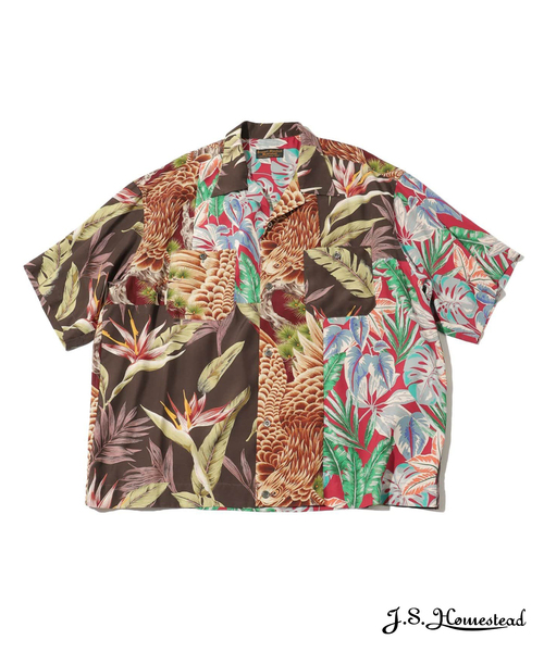 JOURNAL STANDARD J.S HOMESTEAD(ジャーナルスタンダードホームステッド)の「【J.S.Homestead】PATCH ALOHA SHIRT(シャツ/ブラウス・メンズ・ブラック系その他/ブルー・LARGE/MEDIUM)」の1枚目の写真