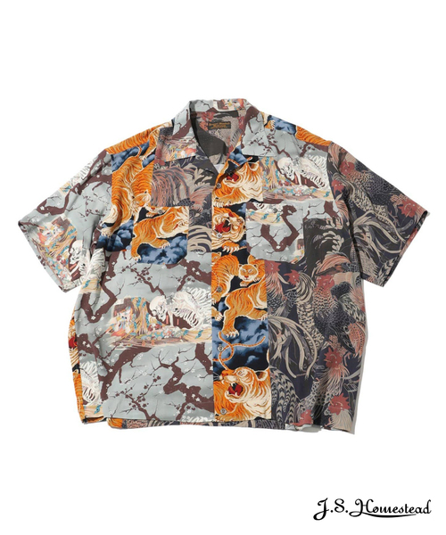 JOURNAL STANDARD J.S HOMESTEAD(ジャーナルスタンダードホームステッド)の「【J.S.Homestead】PATCH ALOHA SHIRT(シャツ/ブラウス・メンズ・ブラック系その他/ブルー・LARGE/MEDIUM)」の2枚目の写真