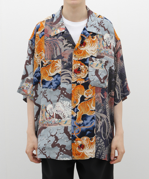 JOURNAL STANDARD J.S HOMESTEAD(ジャーナルスタンダードホームステッド)の「【J.S.Homestead】PATCH ALOHA SHIRT(シャツ/ブラウス・メンズ・ブラック系その他/ブルー・LARGE/MEDIUM)」の4枚目の写真