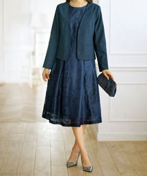 BELLUNA（ベルーナ）の「花柄オパールプリントワンピアンサンブル（スーツセット）」