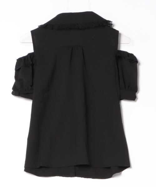 ブラウス シャツ オープンショルダーレースラッフルブラウス レディース Secret Honey ブラウス シャツ オープンショルダーレース