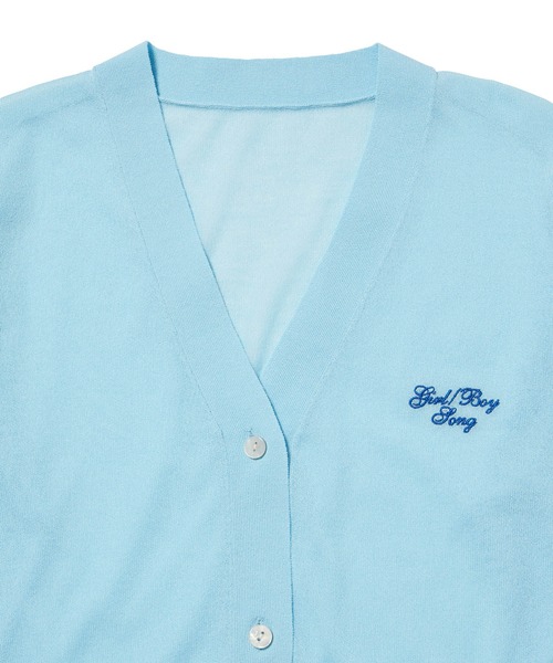 bonjour records（ボンジュールレコーズ）の「【bonjour records/ボンジュールレコード】 Original Light Sheer Cardigan "Girl/Boy Song" オリジナルライトシアーカーディガン（カーディガン/ボレロ・レディース・ホワイト/ブルー・S/M）」の4枚目の写真