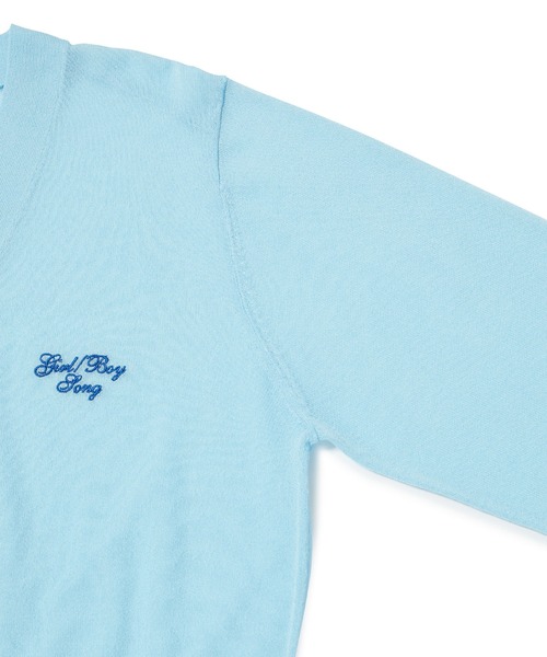 bonjour records（ボンジュールレコーズ）の「【bonjour records/ボンジュールレコード】 Original Light Sheer Cardigan "Girl/Boy Song" オリジナルライトシアーカーディガン（カーディガン/ボレロ・レディース・ホワイト/ブルー・S/M）」の5枚目の写真