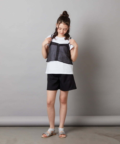 a.v.v（アーヴェヴェ）の「[140-150]シアーキャミドッキングＴシャツ（Tシャツ/カットソー・キッズ・ブラック/オレンジ/ダークインディゴブルー・140/150）」の18枚目の写真