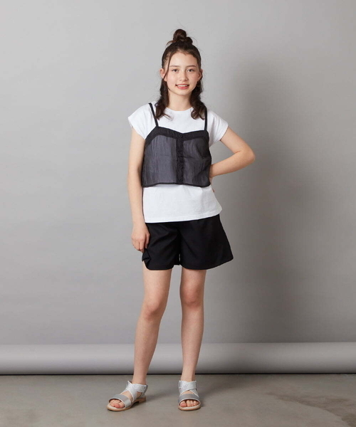 a.v.v（アーヴェヴェ）の「[140-150]シアーキャミドッキングＴシャツ（Tシャツ/カットソー・キッズ・ブラック/オレンジ/ダークインディゴブルー・140/150）」の17枚目の写真