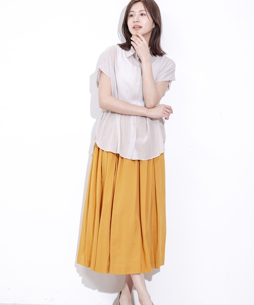 Jayro(ジャイロ)の「麻調シアーネックVギャザーブラウス(シャツ/ブラウス・レディース・レッド/ホワイト系その他/ネイビー・FREE)」の13枚目の写真