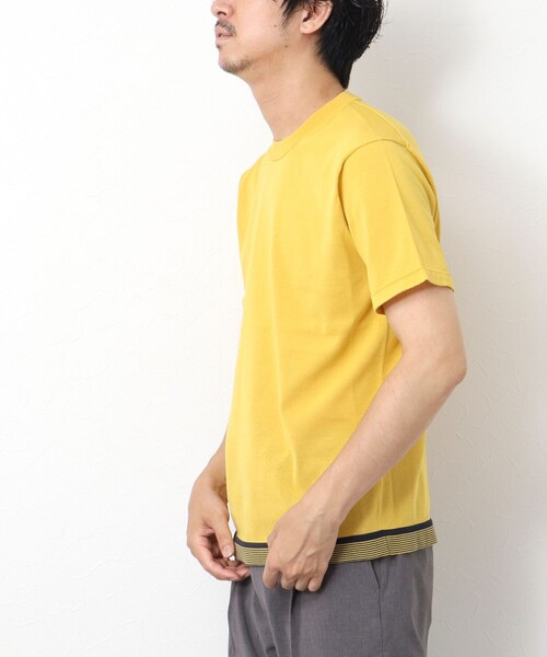 NOLLEY'S goodman（ノーリーズグッドマン）の「《吸汗性 / 通気性》マシンウォッシャブル ニットTシャツ（ニット/セーター・メンズ・イエロー/ダークネイビー/ブラック・M/L）」の6枚目の写真