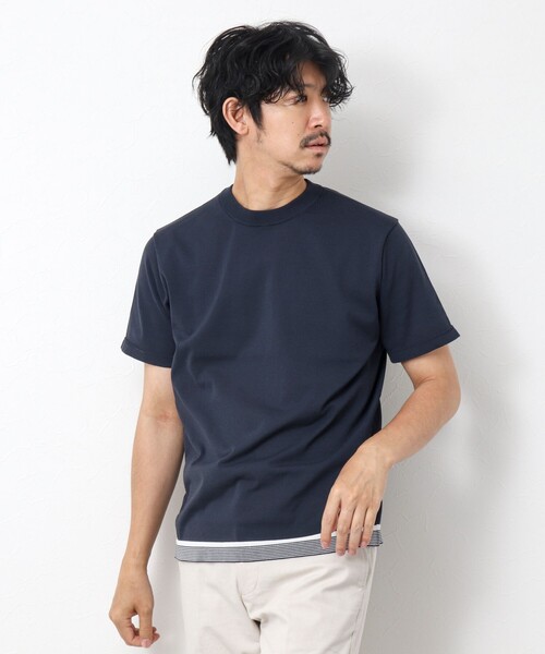 NOLLEY'S goodman（ノーリーズグッドマン）の「《吸汗性 / 通気性》マシンウォッシャブル ニットTシャツ（ニット/セーター・メンズ・イエロー/ダークネイビー/ブラック・M/L）」の16枚目の写真