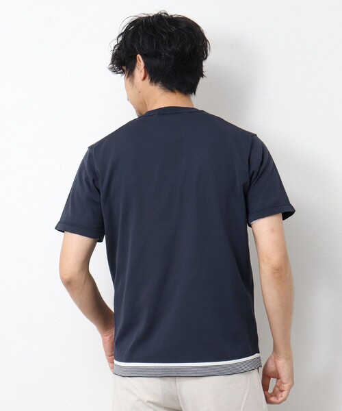 NOLLEY'S goodman（ノーリーズグッドマン）の「《吸汗性 / 通気性》マシンウォッシャブル ニットTシャツ（ニット/セーター・メンズ・イエロー/ダークネイビー/ブラック・M/L）」の17枚目の写真