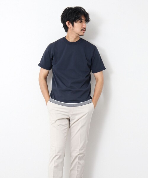 NOLLEY'S goodman（ノーリーズグッドマン）の「《吸汗性 / 通気性》マシンウォッシャブル ニットTシャツ（ニット/セーター・メンズ・イエロー/ダークネイビー/ブラック・M/L）」の18枚目の写真