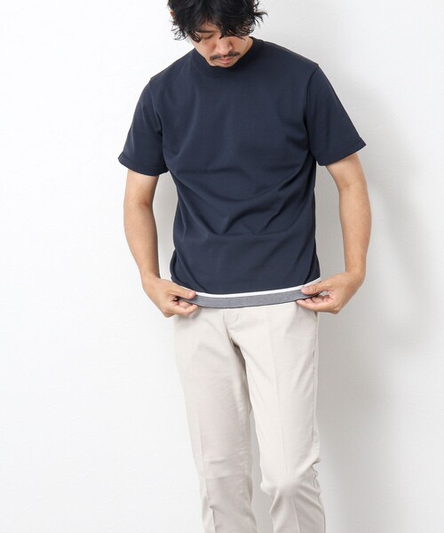 NOLLEY'S goodman（ノーリーズグッドマン）の「《吸汗性 / 通気性》マシンウォッシャブル ニットTシャツ（ニット/セーター・メンズ・イエロー/ダークネイビー/ブラック・M/L）」の19枚目の写真