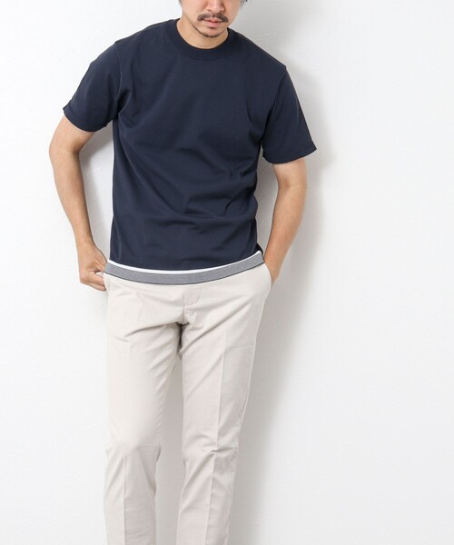 NOLLEY'S goodman（ノーリーズグッドマン）の「《吸汗性 / 通気性》マシンウォッシャブル ニットTシャツ（ニット/セーター・メンズ・イエロー/ダークネイビー/ブラック・M/L）」の20枚目の写真