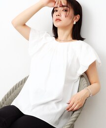 OPAQUE.CLIP | タックデザイン バルーンフレンチスリーブブラウス【洗濯機洗い可】(シャツ/ブラウス)