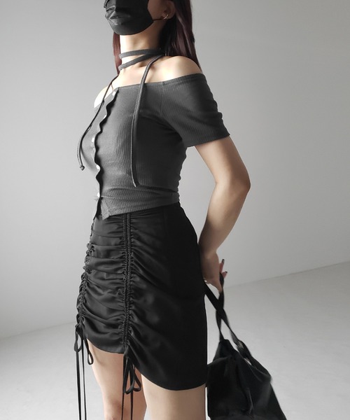 セール】※※【 2WAY 】ストラップリボンオフショルダーリブ