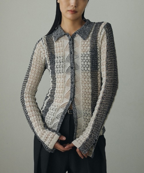 anuke（アンヌーク）の「anuke Mix Knit Shirts ミックスニットシャツ