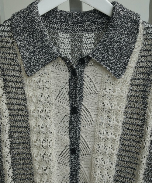 mix knit shirt anuke ニット シャツ アンヌーク anuke アンヌーク ミックス ニット シャツ｜BORN FREE ONLINE SHOP