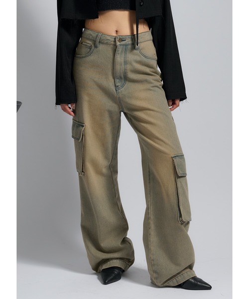 完売商品：SeaRoomlynn LOOSEカーゴデニムパンツ グレー Sサイズ 半額以下】SeaRoomlynn LOOSEカーゴデニムパンツ - メルカリ