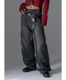 Adoon plain | オーバーダイカーゴデニム(デニムパンツ)