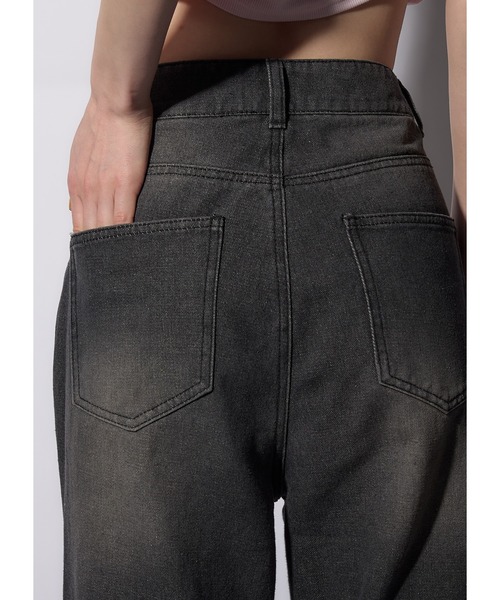 Adoon plain（アドーンプレーン）の「オーバーダイカーゴデニム（デニムパンツ・レディース・ブラック/カーキ・MEDIUM/LARGE）」の17枚目の写真