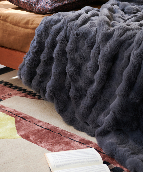 ブランケット journal standard furniture セール】FUR BLANKET L フェイクファー ブランケット
