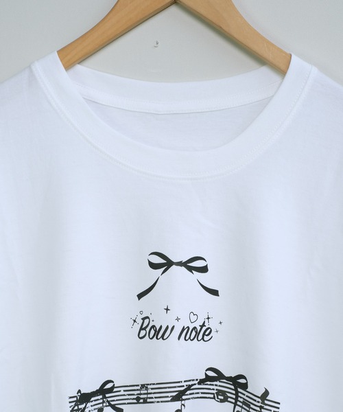 shopnikoniko(ショップニコニコ)の「Tシャツ リボン 半袖 オーバーサイズ プリント ビックTシャツ(Tシャツ/カットソー・レディース・ホワイト/ブラック・フリー)」の19枚目の写真