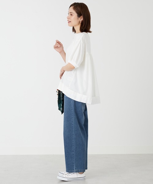 BELLUNA PLUS(ベルーナ)の「後ろチュール切替プルオーバー(Tシャツ/カットソー・レディース・ブラック/オフホワイト・LARGE/MEDIUM/X-LARGE)」の7枚目の写真