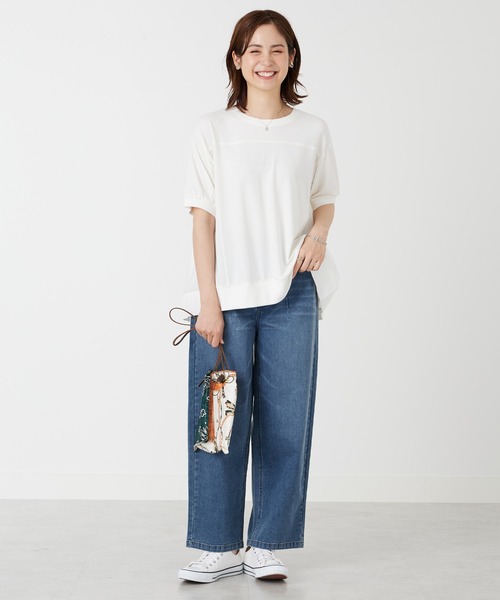 BELLUNA PLUS(ベルーナ)の「後ろチュール切替プルオーバー(Tシャツ/カットソー・レディース・ブラック/オフホワイト・LARGE/MEDIUM/X-LARGE)」の5枚目の写真
