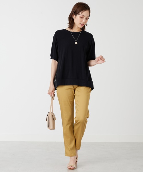 BELLUNA PLUS(ベルーナ)の「後ろチュール切替プルオーバー(Tシャツ/カットソー・レディース・ブラック/オフホワイト・LARGE/MEDIUM/X-LARGE)」の11枚目の写真
