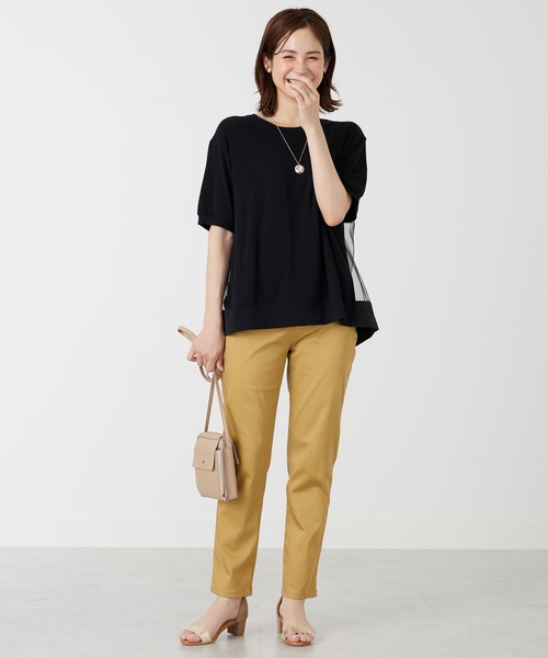 BELLUNA PLUS(ベルーナ)の「後ろチュール切替プルオーバー(Tシャツ/カットソー・レディース・ブラック/オフホワイト・LARGE/MEDIUM/X-LARGE)」の10枚目の写真