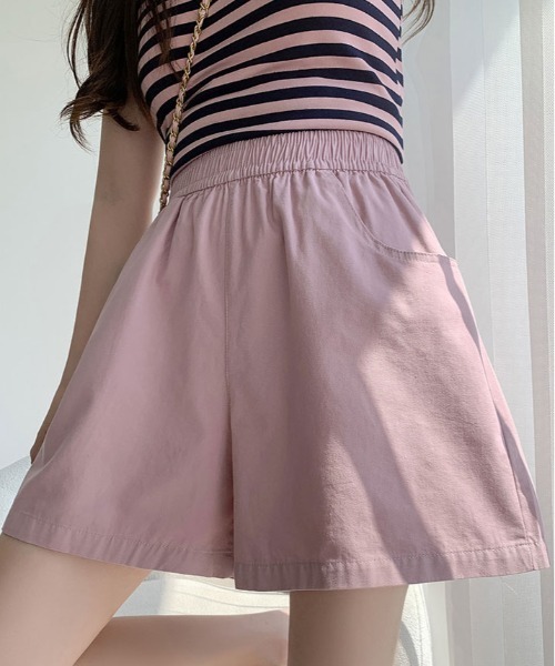 kirakiraShop(キラキラショップ)の「シンプル Aライン ショート パンツ(その他パンツ・レディース・ブルー/アイボリー/ブラック/ピンク/グリーン/パープル/ベージュ・M)」の7枚目の写真