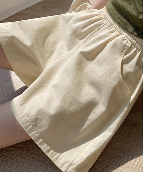 kirakiraShop(キラキラショップ)の「シンプル Aライン ショート パンツ(その他パンツ・レディース・ブルー/アイボリー/ブラック/ピンク/グリーン/パープル/ベージュ・M)」の13枚目の写真