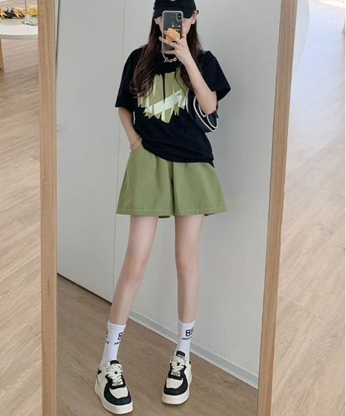 kirakiraShop(キラキラショップ)の「シンプル Aライン ショート パンツ(その他パンツ・レディース・ブルー/アイボリー/ブラック/ピンク/グリーン/パープル/ベージュ・M)」の21枚目の写真
