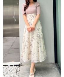 MERCURYDUO | ボレロレイヤード風ニットドッキングワンピース(ワンピース)