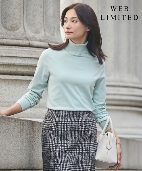 J.PRESS Ladies（J.プレス レディス）の「【ご好評につき新色追加！・WEB限定カラーあり・洗える】PRINCE タートルネック ニット（ニット/セーター・レディース・ホワイト系/ベージュ系1/イエロー系/ブラック系/ダルブルー系/ベージュ系/ライトグレー系/ピンク系/サックスブルー系/ライトイエロー系/ライトグリーン系・SMALL）」の7枚目の写真