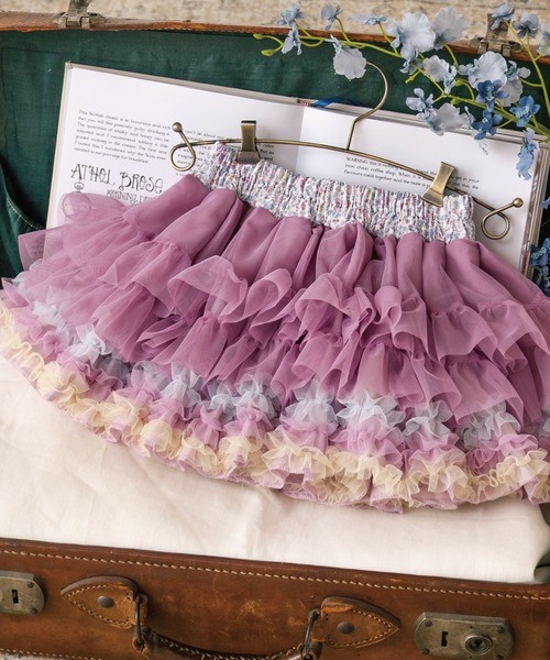 panpantutu（パンパンチュチュ）の「チュチュプリンセス【S/70-90cm】（スカート・キッズ・ネイビー系/ブラウン系その他/ミント/ベビーピンク/ローズ/レッド系その他/ライトグレー/パープル系その他/ネイビー/ダークグリーン/ホワイト×シルバー/イエローゴールド/ブラック/ライトピンク/アクア/スモークピンク/クリアグリーン/ピンク系その他/ボルドー/チェック/プラム/ブルー/レッド系その他2/ライラック・SMALL）」の14枚目の写真