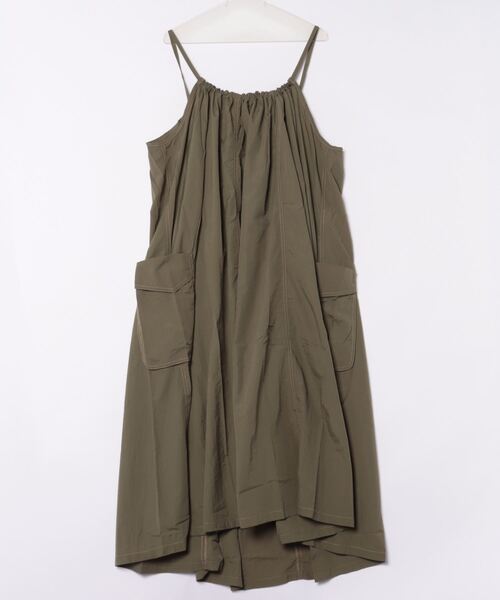 HOUSTON(ヒューストン)の「【HOUSTON woman】NYLON POPLIN CAMISOLE DRESS(ワンピース・レディース・オリーブ/ターコイズブルー/サーモンピンク/ブラック・1)」の3枚目の写真