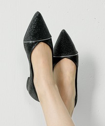 Kana | ポインテッドトゥ シャイニー ローヒール フラッット パンプス 結婚式 お呼ばれ オケージョン(パンプス)