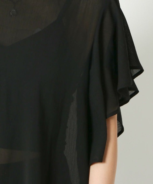 GORGE(ゴージ)の「《前後2WAY×ラッフル袖》レディース シフォンブラウス 体型カバー 春夏秋(シャツ/ブラウス・レディース・グレー/オフホワイト/ブラック・F)」の7枚目の写真