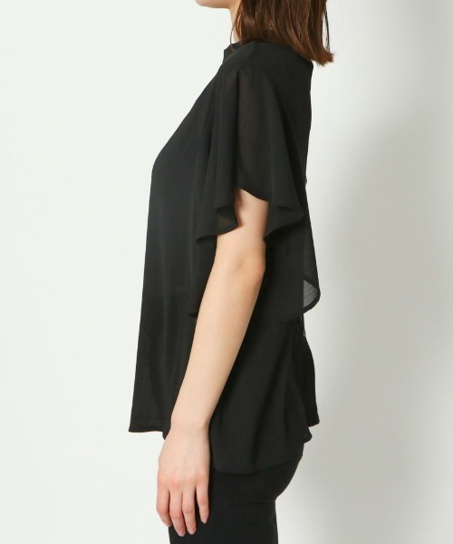 GORGE(ゴージ)の「《前後2WAY×ラッフル袖》レディース シフォンブラウス 体型カバー 春夏秋(シャツ/ブラウス・レディース・グレー/オフホワイト/ブラック・F)」の9枚目の写真