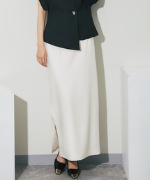 バックジップサイドスリットロングスカート