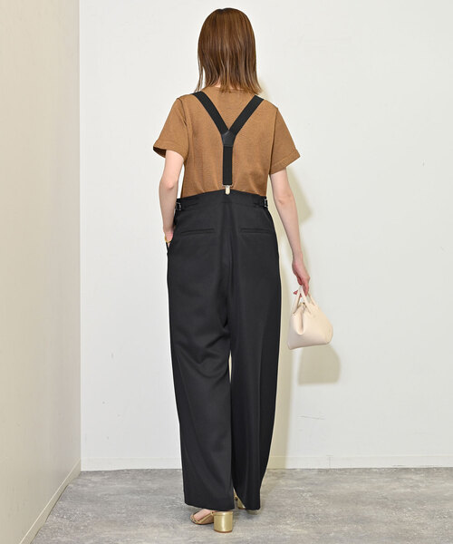 スローブイエナ　サスペンダー付きワイドパンツ　2023 黒36 定価¥14300 チェーンサスペンダー付きナイロンワイドパンツ– A AM STUDIO