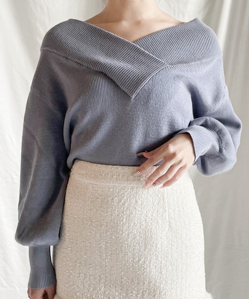 りえまま⭐️様　Vニット NOMAE（ノーマエ）の「ラメ太Vリブニット（ニット/セーター）」 - WEAR