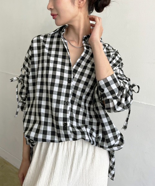 Jewelobe(ジュエローブ)の「スリーブスラッシュオーバーサイズシャツ(シャツ/ブラウス・レディース・ピンク/ホワイト/ブラック系その他・FREE)」の9枚目の写真