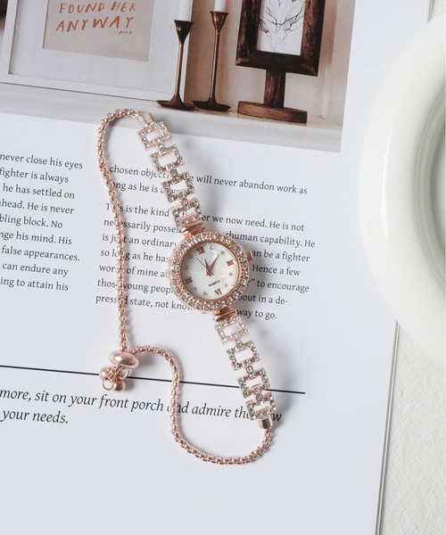 Port（ポート）の「【 antique andico / アンティーク アンディコ 】ビジュー バングルウォッチ 腕時計（アナログ腕時計・レディース・ピンクゴールド/シルバー/ピンク/ピンク系その他/ゴールド/ピンク系その他2/シルバー系その他・FREE）」の4枚目の写真