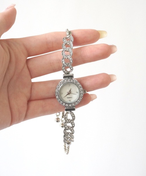 Port（ポート）の「【 antique andico / アンティーク アンディコ 】ビジュー バングルウォッチ 腕時計（アナログ腕時計・レディース・ピンクゴールド/シルバー/ピンク/ピンク系その他/ゴールド/ピンク系その他2/シルバー系その他・FREE）」の10枚目の写真