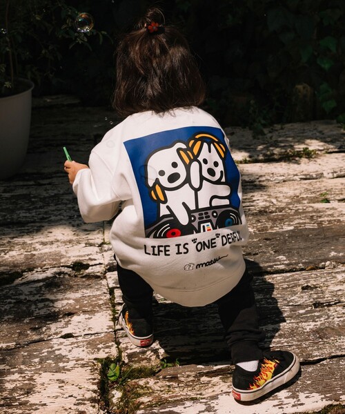 FREAK'S STORE（フリークスストア）の「matsui×FREAK'S STORE/マツイ×フリークスストア 別注 ｢DJ」キッズ バックプリント スウェット（スウェット・キッズ・ホワイト/グレー/ブラック・MEDIUM/SMALL/LARGE）」の13枚目の写真