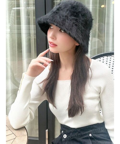 RESEXXY（リゼクシー）の「ファーバケットハット（ハット・レディース・グレー/ホワイト/ブラック・FREE）」の3枚目の写真