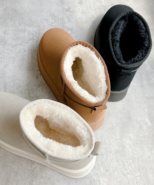 Noubel Voug Relax（ヌーベルヴォーグリラックス）の「厚底 プラットフォーム ミニ丈ムートン風 ショートブーツ（ブーツ・レディース・ブラウン系/ブラック/ベージュ・LL/3L/S/M/L）」の8枚目の写真